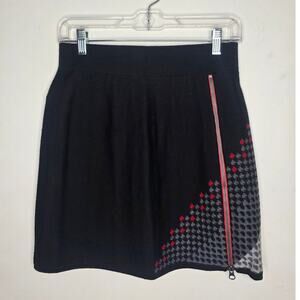 Title Nine black red white sweater skirt with zipper detail - XS
